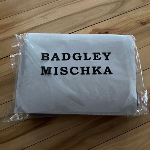 BADGLEY MISCHKA Tiny Silver Stud Embellished Microsuede Crossbody Bag. NWT. - Picture 5 of 12